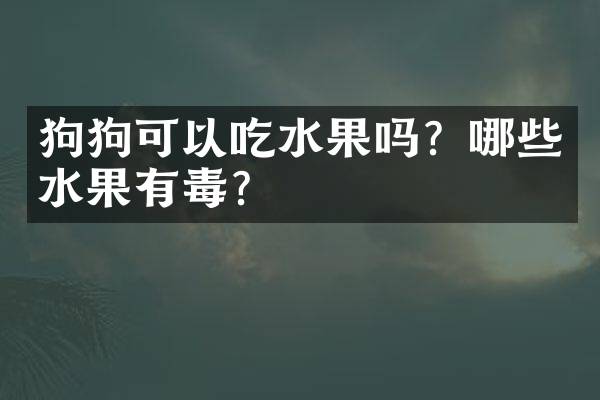 狗狗可以吃水果吗？哪些水果有毒？