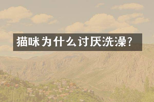 猫咪为什么讨厌洗澡？
