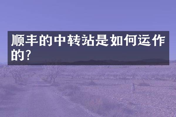 顺丰的中转站是如何运作的？