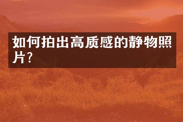 如何拍出高质感的静物照片？