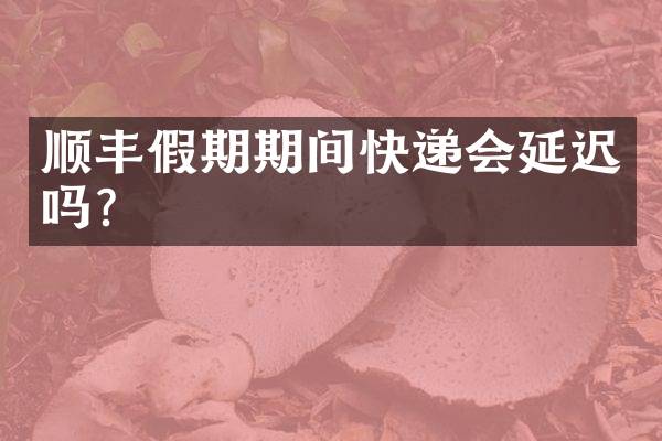 顺丰假期期间快递会延迟吗？