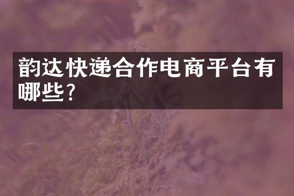 韵达快递合作电商平台有哪些？