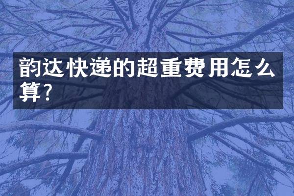 韵达快递的超重费用怎么算？