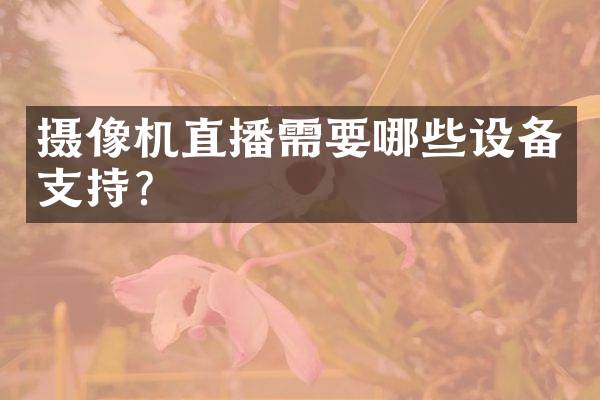 摄像机直播需要哪些设备支持？