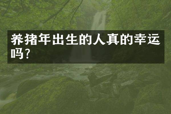 养猪年出生的人真的幸运吗？