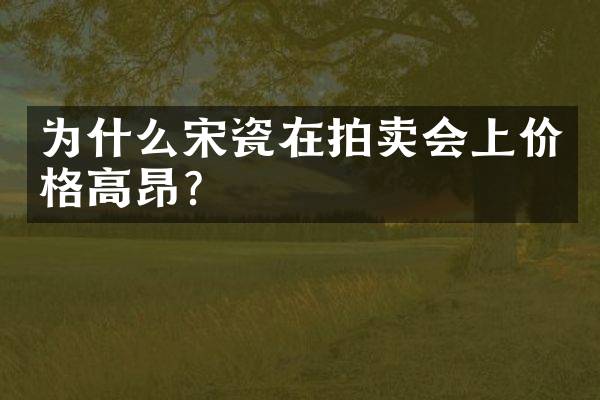 为什么宋瓷在拍卖会上价格高昂？
