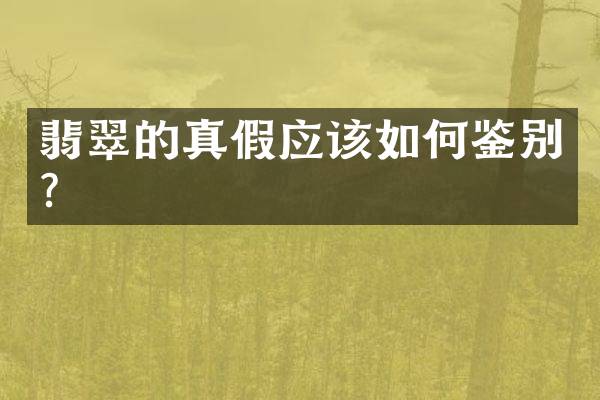 翡翠的真假应该如何鉴别？