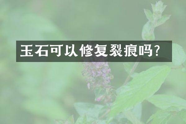 玉石可以修复裂痕吗？