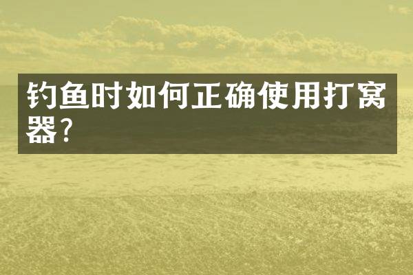 钓鱼时如何正确使用打窝器？