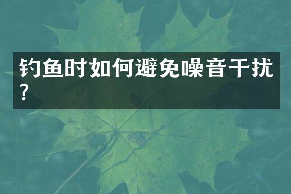 钓鱼时如何避免噪音干扰？