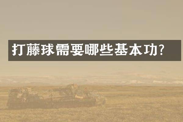 打藤球需要哪些基本功？