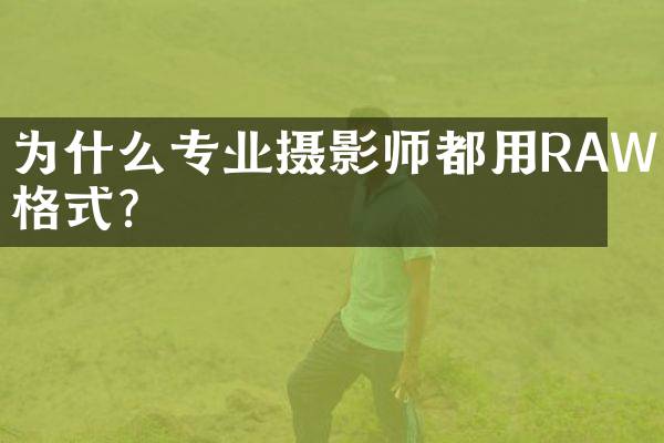 为什么专业摄影师都用RAW格式？