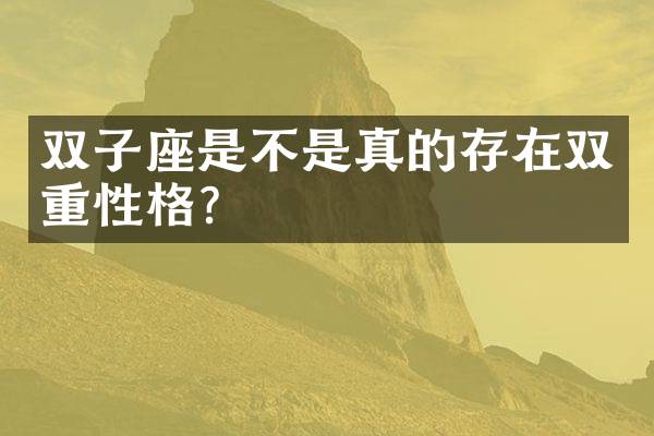 双子座是不是真的存在双重性格？