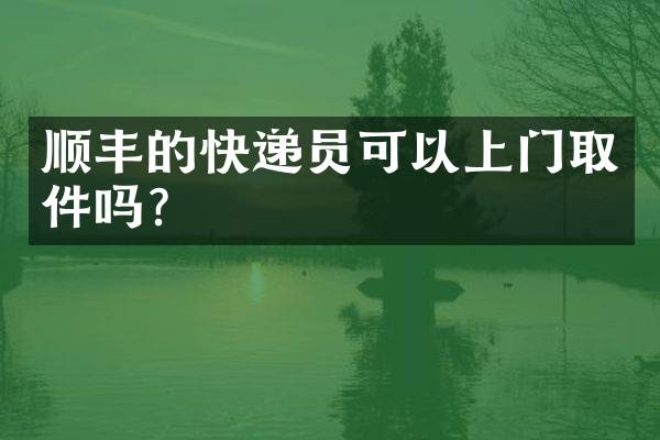 顺丰的快递员可以上门取件吗？