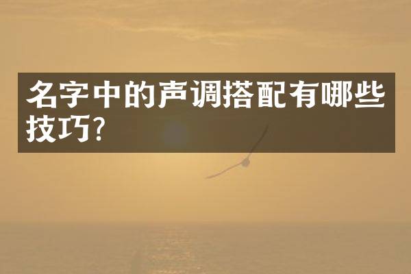 名字中的声调搭配有哪些技巧？
