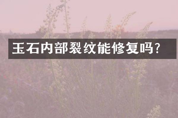 玉石内部裂纹能修复吗？