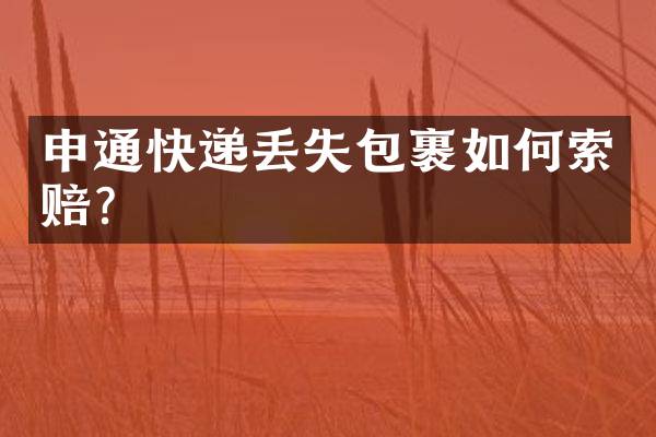 申通快递丢失包裹如何索赔？