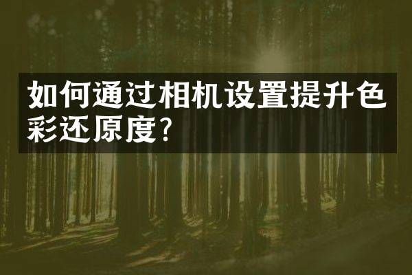 如何通过相机设置提升色彩还原度？