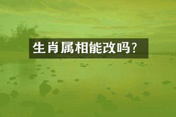 生肖属相能改吗？