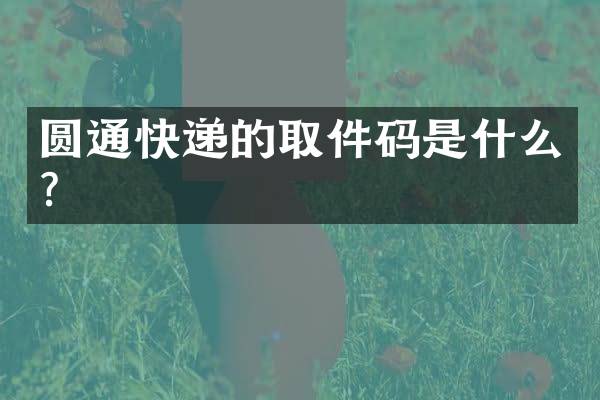 圆通快递的取件码是什么？