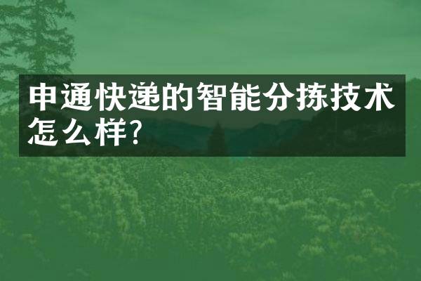 申通快递的智能分拣技术怎么样？