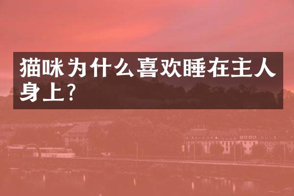 猫咪为什么喜欢睡在主人身上？