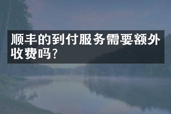 顺丰的到付服务需要额外收费吗？