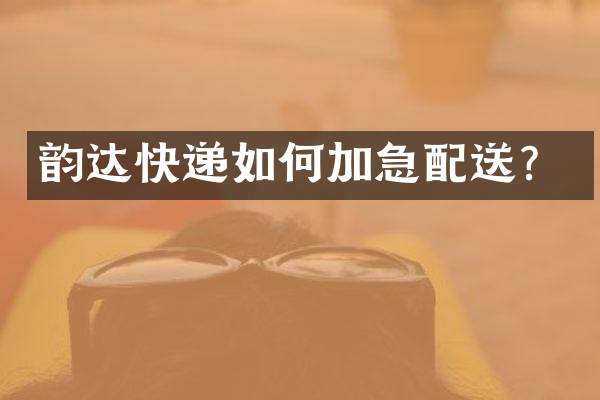 韵达快递如何加急配送？