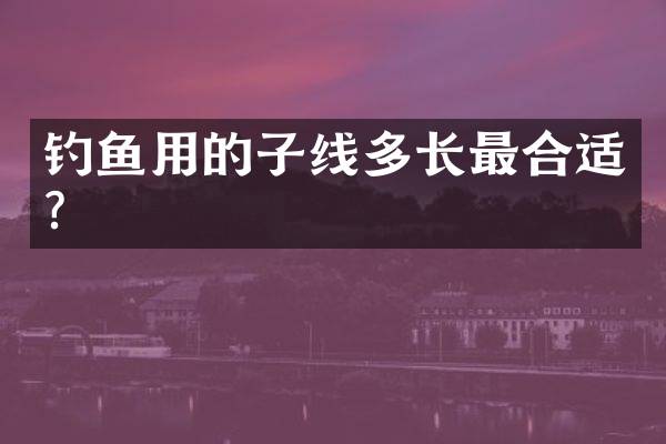 钓鱼用的子线多长最合适？