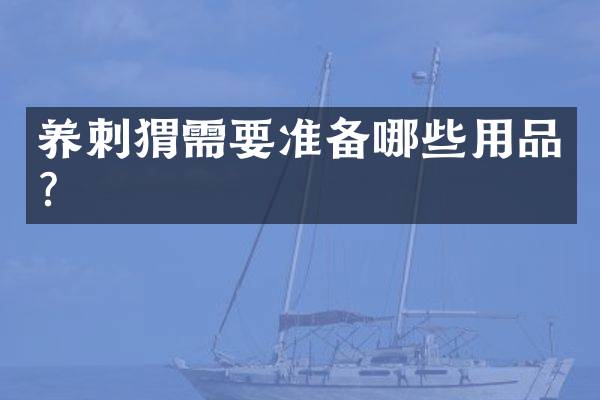 养刺猬需要准备哪些用品？