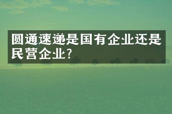 圆通速递是国有企业还是民营企业？