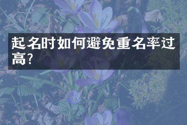 起名时如何避免重名率过高？
