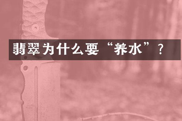 翡翠为什么要&ldquo;养水&rdquo;？