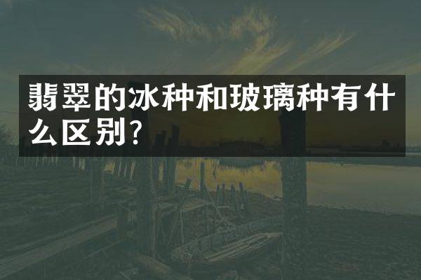 翡翠的冰种和玻璃种有什么区别？