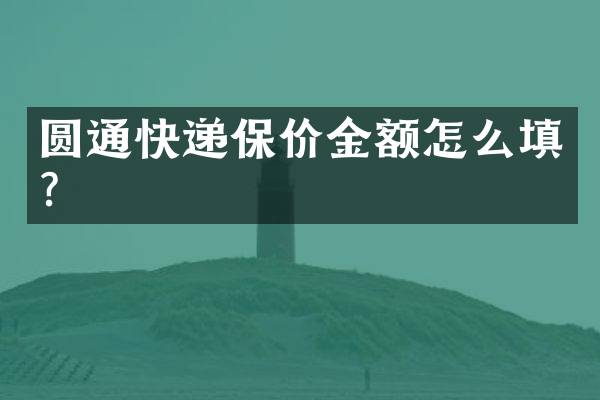 圆通快递保价金额怎么填？