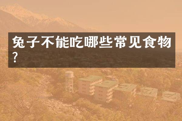兔子不能吃哪些常见食物？