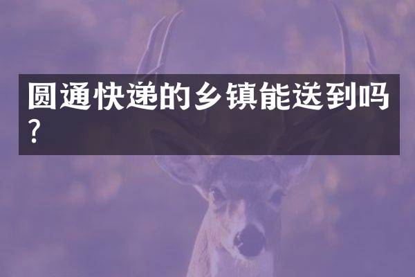 圆通快递的乡镇能送到吗？