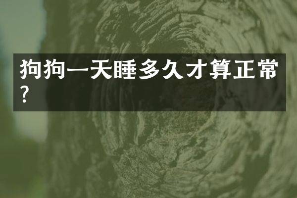 狗狗一天睡多久才算正常？