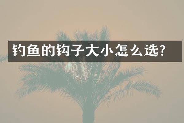 钓鱼的钩子大小怎么选？