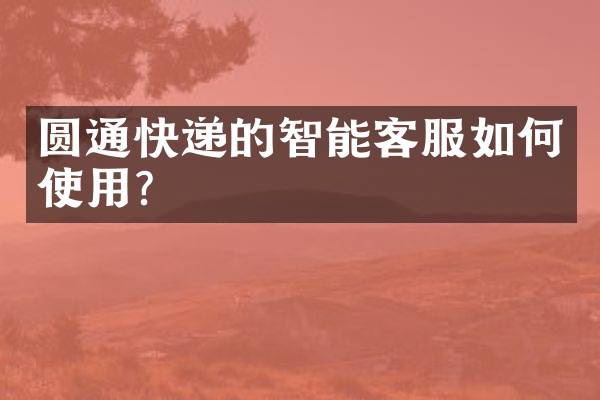 圆通快递的智能客服如何使用？