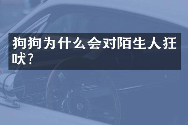 狗狗为什么会对陌生人狂吠？