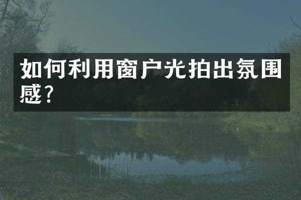 如何利用窗户光拍出氛围感？