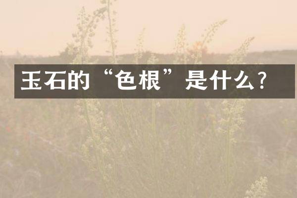 玉石的&ldquo;色根&rdquo;是什么？