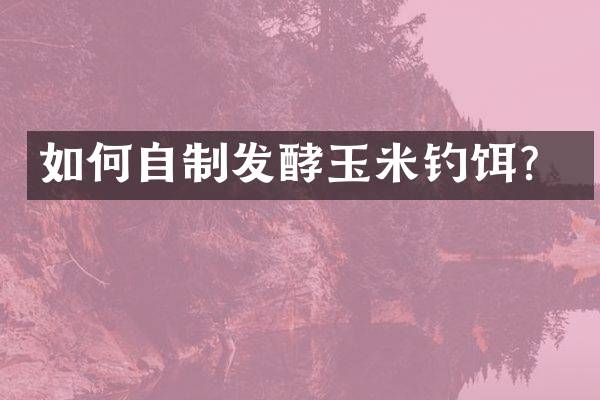 如何自制发酵玉米钓饵？