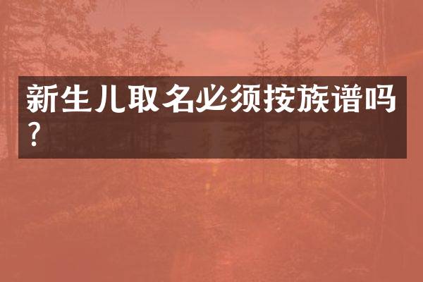 新生儿取名必须按族谱吗？