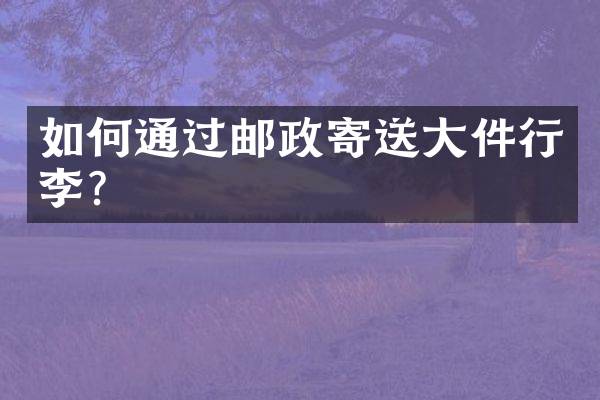 如何通过邮政寄送大件行李？