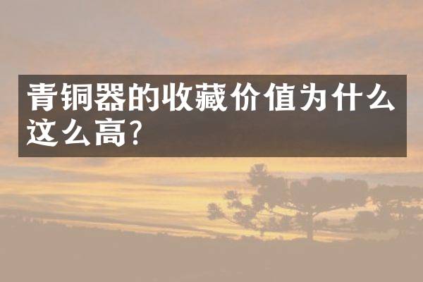 青铜器的收藏价值为什么这么高？
