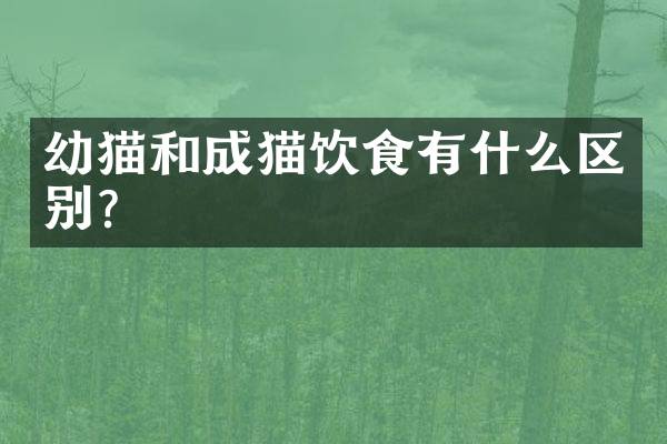 幼猫和成猫饮食有什么区别？