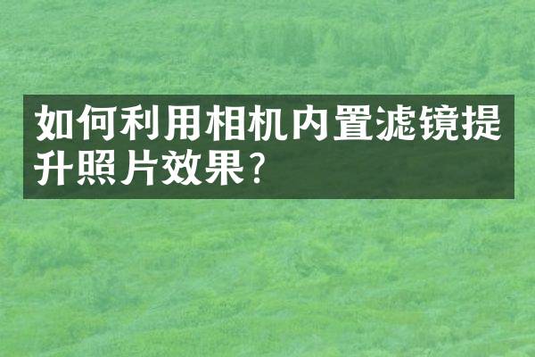 如何利用相机内置滤镜提升照片效果？