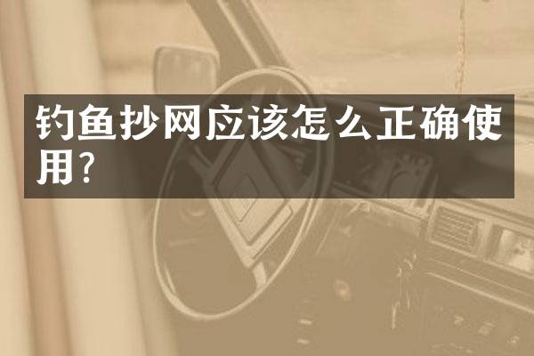 钓鱼抄网应该怎么正确使用？
